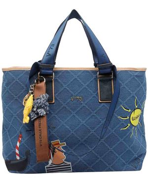 V73 Denim Tita Tote Bag - Blue