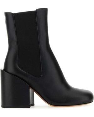 Max Mara Leather Etra Ankle Boots - Black