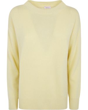 Rossopuro Long Sleeved Boat Neckline Over Sweater - Yellow