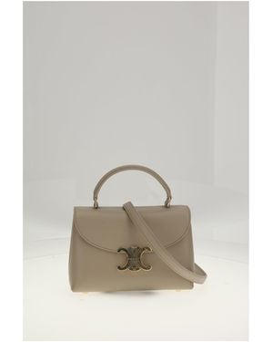 Celine Shoulder Bag Calf Leather - Gray