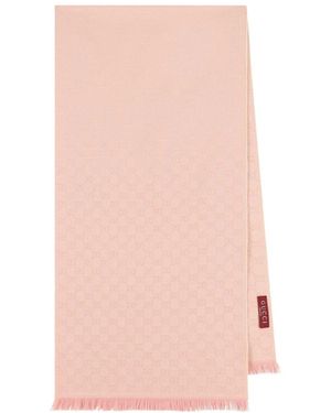 Gucci Gg Wool Scarf - Pink