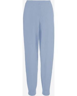 Allude Wool And Cashmere Pants - Blue