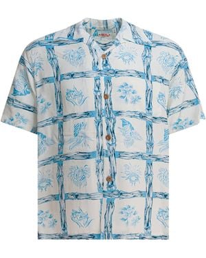 Sun Surf "Island Plants" Shirt - Blue