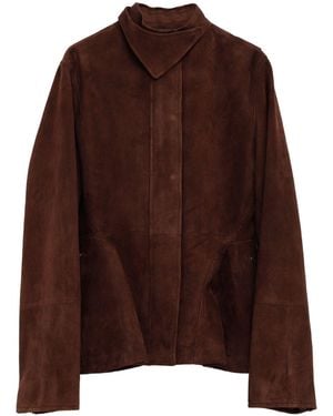 Alaïa Peplum-Hem Jacket - Brown