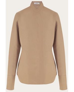 Ferragamo Cotton Fitted Shirt - Natural