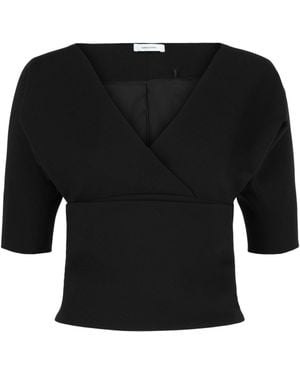 Ferragamo Layered Wool-Blend Blouse - Black