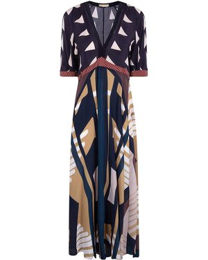 VOLANTIS "The One" Short Sleeves Evening Dress - Blue