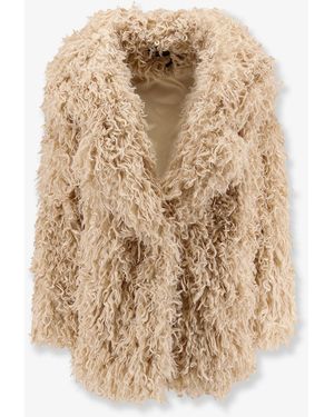 ACTUALEE Faux Shearling Peacoat - Natural