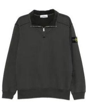 Stone Island Comfort-Fit Half-Zip Sweatshirt - Black