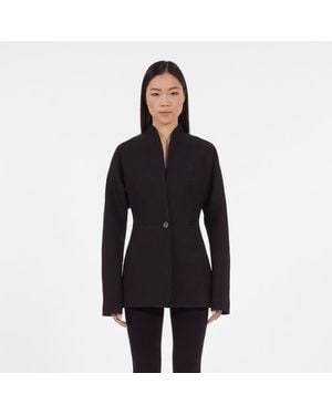 Ferragamo Stand-Collar Fitted Jacket - Black