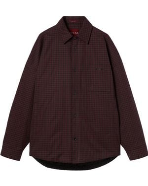 Gucci Cotton Gingham Padded Jacket - Purple