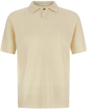 Ma'ry'ya Spongy Effect Polo Shirt - Natural