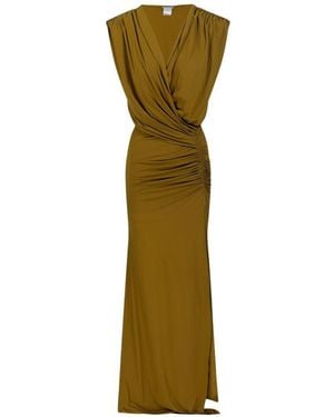 Amazuìn Khaki Lightweight Stretch Jersey Meghan Long Draped Dress With Slit.<Br - Green