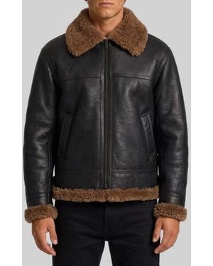 Saint Laurent Shearling Biker Jacket - Black