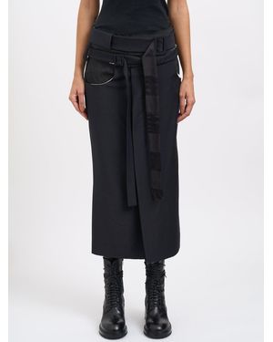 Alessandra Marchi Long Wool Skirt - Black
