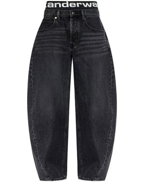 Alexander Wang Blow-Up Jeans With Logo Bike Short Waistband - Blue