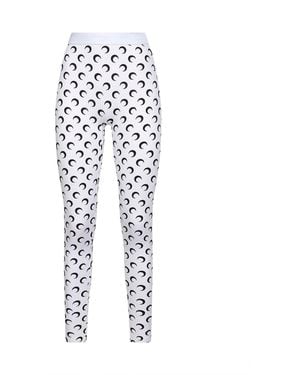 Marine Serre Optical Moon Print Recycled Jersey Leggings - White