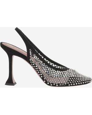 AMINA MUADDI Pumps Dolly Crystal Suede - Metallic