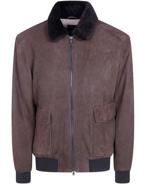 Barba Napoli "Boston" Aviator Jacket - Brown