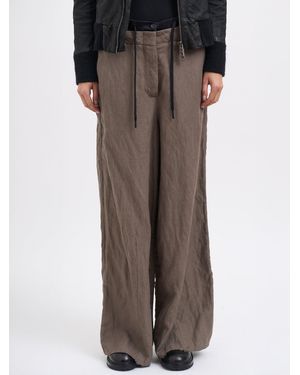 Masnada Oversized Wool Pants - Brown