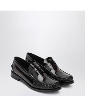 Prada Cordovan Polished Leather Loafers - Black