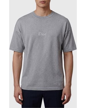 Dior T-Shirt With Dior Signature - Gray