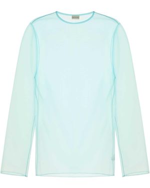 Dries Van Noten Light Organza Camille Top - Blue