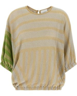 Nude Lurex Sweater - Natural