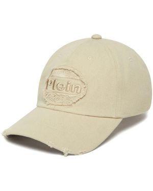 Philipp Plein Logo Patch Twill Baseball Cap - Natural