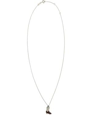 Aliita Necklace Cowboy Boot 9K - White