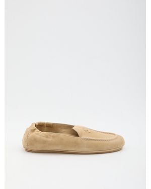 Celine Triomphe Loafer With Elastic Insert - Natural
