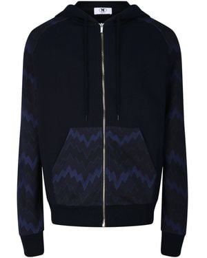 Missoni Zig Zag Pattern Zip Hoodie - Blue