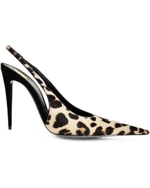 Saint Laurent Guermantes Slingback Pumps - White