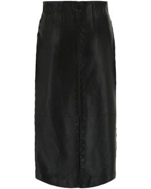 McQueen Leather Pencil Skirt - Black