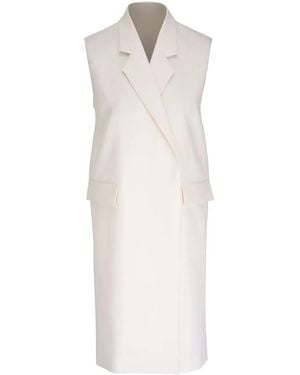 TOTEME Off Viscose Polyester Elongated Vest - White