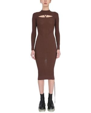 ANDREADAMO Dress With Cut Out Detail - Brown