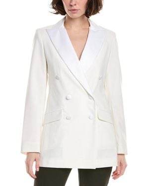Eleventy Double-Breasted Smoking Blazer - White
