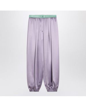 Valentino Wide Silk Pants - Purple