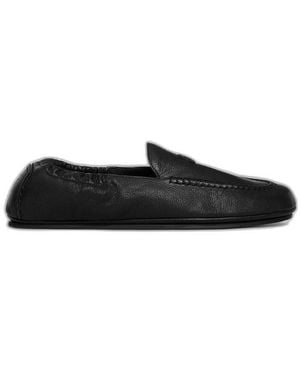 Celine Adam Goat Leather Loafers - Black