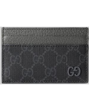 Gucci Gg Card Holder With Trims - Gray