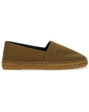 Saint Laurent Cotton Gabardine Espadrille - Green