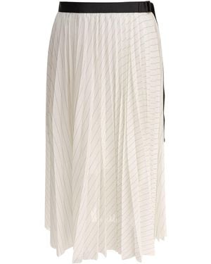 Sacai Pleated Skirt - Natural
