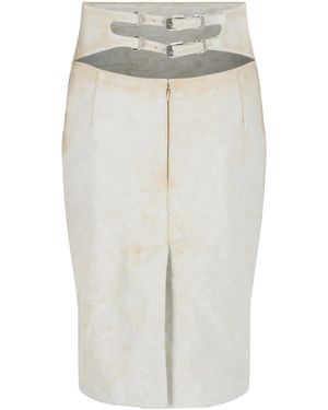 Givenchy Cutout Leather Pencil Skirt - White