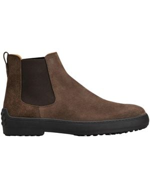 Tod's Gommino Suede Chelsea Boots - Brown