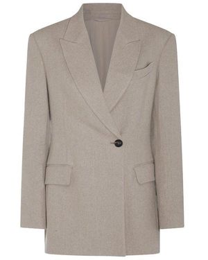 Brunello Cucinelli Light Linen Blazer - Gray