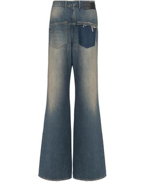 Balmain Light Wide-Leg Denim Pants - Blue
