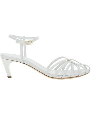 Semicouture Cage Design Heeled Sandals - White