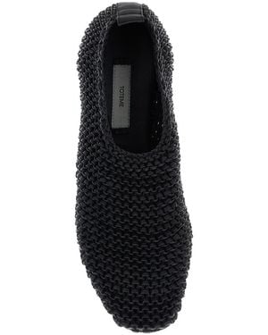 TOTEME Woven Ballet Shoes With Pull-Tab - Black