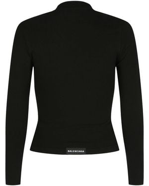 Balenciaga Fitted V-Neck Top - Black