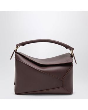 Loewe Anagram Geometric Leather Shoulder Bag - Brown